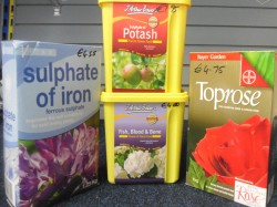 Sulphate of Iron, Fish Blood & Bone, Sulphate of Potash & Toprose from Dunwiley Nurseries & Garden Centre, Stranorlar, Donegal